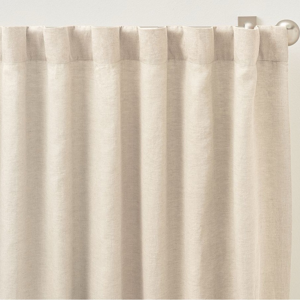 Pair Pottery Barn Belgian Linen Curtain Panels 50” x 108” Flax - Picture 2 of 3